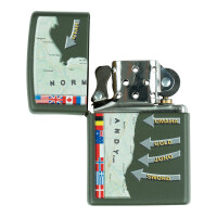 Zippo Sturmfeuerzeug D-Day Military Map Normandy US Army Allied Nations