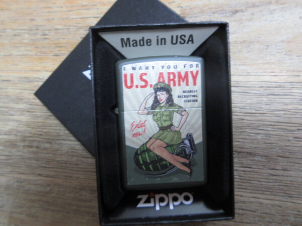 Zippo I want you for U.S. Army Enlist Now Pin Up Sturmfeuerzeug