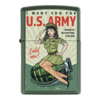 Zippo I want you for U.S. Army Enlist Now Pin Up Lighter