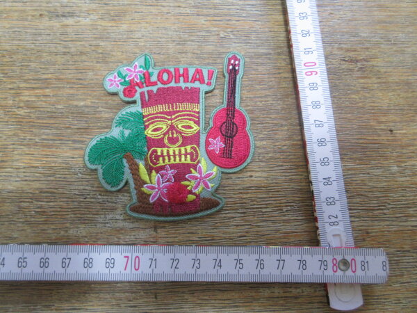 Patch Tahiti Hawaii Tiki Maske Aloha Gitarre Vintage