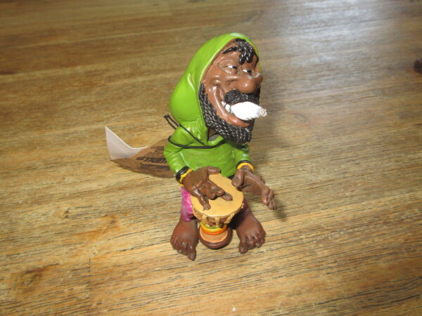 The Comical World of Stratford Rasta Man Rastafari Joint Drum Polyresin Figur OVP