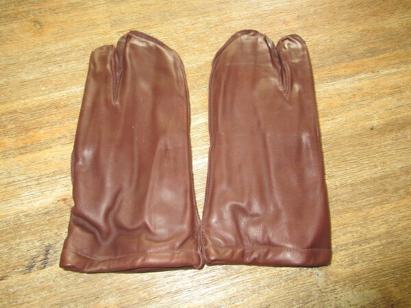 Vintage Armee Handschuhe Leder Fäustlinge Biker Oldtimer