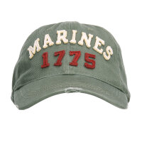 US Army Baseball Cap Oliv Stonewashed 1775 USMC Seals Navy Marines WK2 WWII