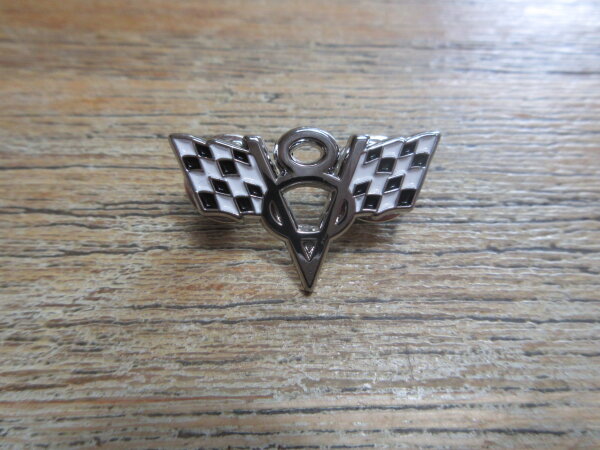 Pin Anstecker V8 Zielflagge Racing Flag Hot Rod