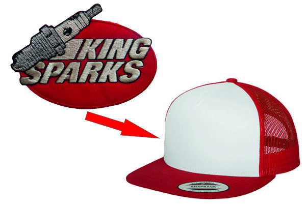 Baseball Cap Patch King Sparks Sparkplug Biker Chopper Racing Hot Rod Dragster