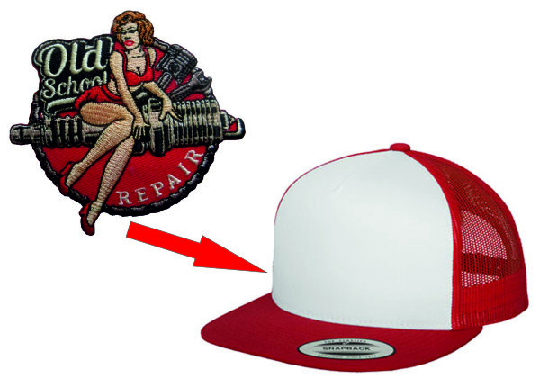 Baseball Cap Patch Pin-Up Old School Repair Hot Rod Ratty Rod Biker Rockabilly US Car