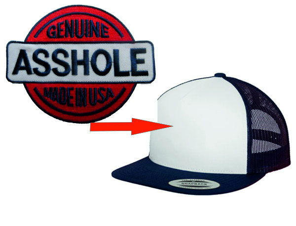 Baseball Cap Patch Genuine Asshole Made in USA