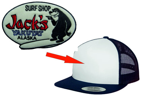 Baseball Cap Patch Jacks Yakutat Alaska Surf Shop Grizzly Bear