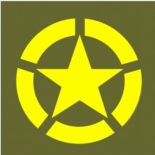 Allied Star Fahrzeug Aufkleber Gelb US Army USMC US Car Truck pick-up WWII WK2