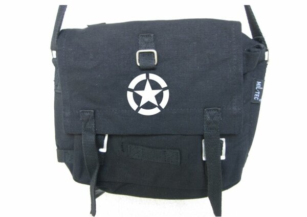 BW Kampftasche klein Black m Gurt & Allied Star US Army Brotbeutel Combat Bag