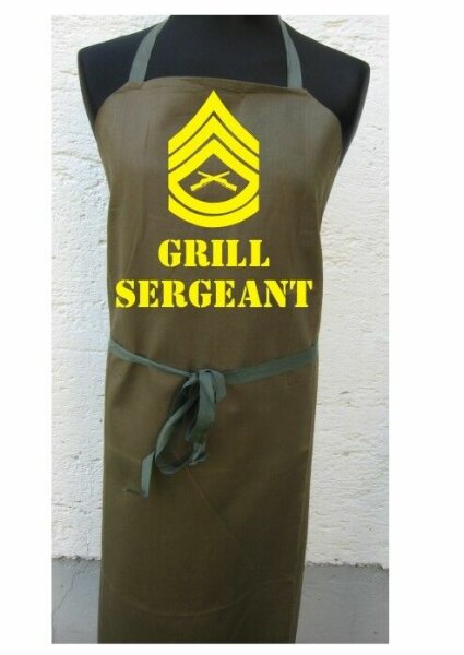 Grill Sergeant US Army Sch&uuml;rze Grillsch&uuml;rze Kochsch&uuml;rze BBQ BW Fun Kitchen Apron