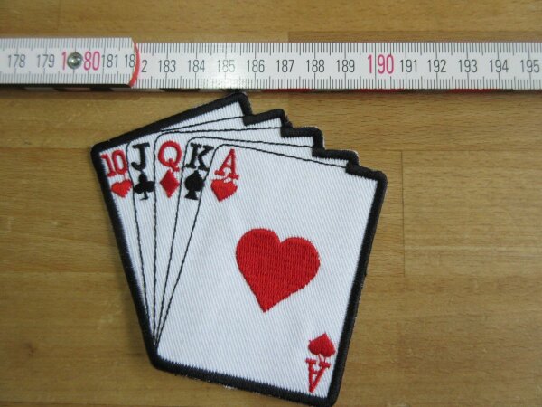 Patch Poker straight flush cards Biker Motorcycle Vintage Gambling Vegas Hot Rod