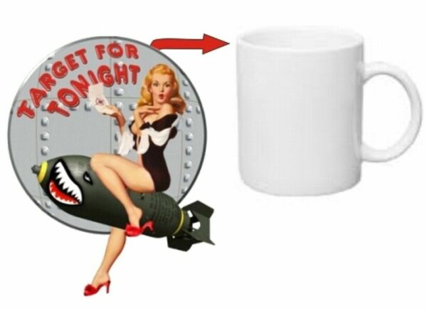 Pin-up Target for Tonight! Kaffee Tasse USMC Army Mug Seals Marines Rockabilly