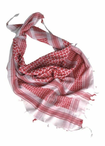 PLO Halstuch Schal Pal&auml;stinenser Halstuch Headwrap Shemagh wei&szlig; / Rot Scarf