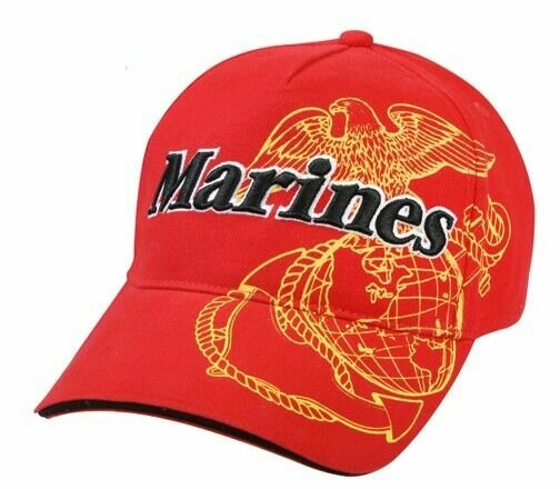 US Army Baseball Cap USMC Red Airborne Screaming Eagle USMC Marines Vietnam Rot