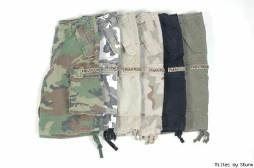 US Army M65 Shorts Oliv Prewashed Paratrooper Gr S - 48 Vintage Camo Shorts