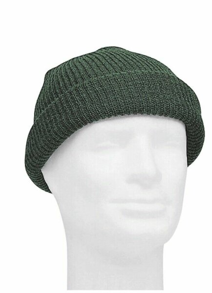 US Army Watch Cap Oliv OD One Size Strickmütze Beanie Hat Round Cap WWII WK2