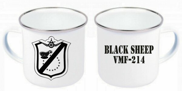 US Marines Fighter Black Sheep VMF-214 Nam Emaille Tasse Kaffeetasse Coffee Mug