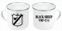 US Marines Fighter Black Sheep VMF-214 Nam Emaille Tasse...