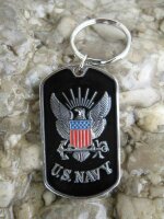 US Navy Insignia Dog Tag Key Ring Chain...