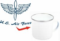 USAAF Air Corps Airforce Propeller US Army Emaille Tasse...