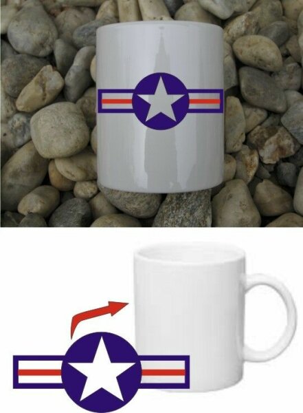 USAAF Aircorps Kokarde Kaffee Tasse USMC Army Navy Seals Marines Rockabilly