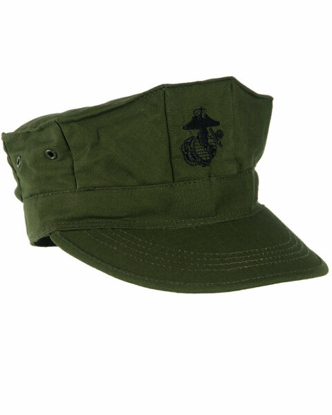 USMC Cap Fieldcap Feldmütze Army mit Marine Corps Insignia Gr S Navy Seals WK2