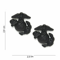 USMC Insignia Collar Badge Black Marine Corps Army Navy...
