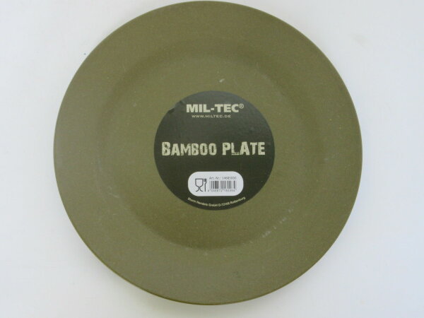 Bambus Teller + Becher Bamboo Plate + Cup Light Camping Geschirr Outd