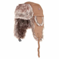 K Fell Mütze Fellmütze Pelzmütze Wintermütze Tschapka Winter Hat Braun Sand Weiß