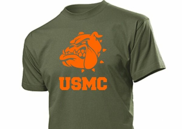 United States Marine Corps T-Shirt Bulldogge US Army S-XXL Drill Instructor USMC