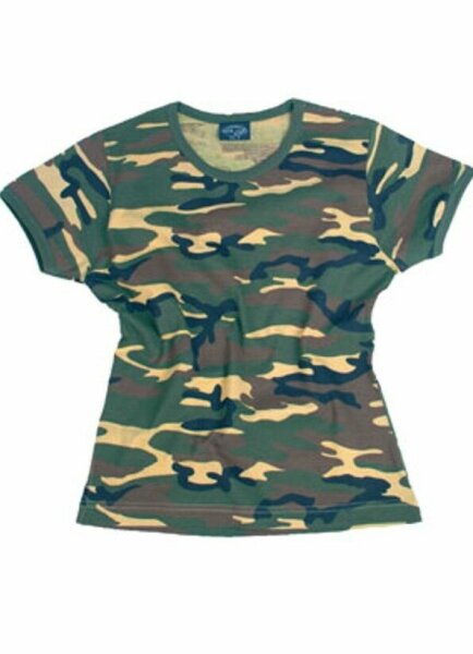 T-Shirt Damen 3-color Woodland Camouflage Tarnung US Army Camo Women Shirt #2
