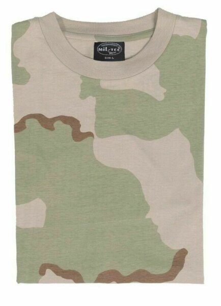 T-Shirt Desert Storm Tarnung 3-color Camouflage US Army Camo WWII WK2 Isaf Kfor