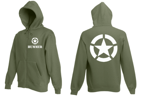 Hummer with Allied Star Hooded Jacket Size S-XXL