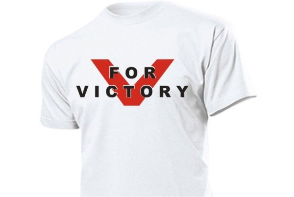 V for Victory T-Shirt 1940/50er Slogan