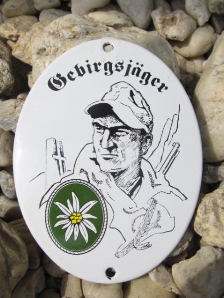 Gebirgsjäger Emaille Schild Türschild