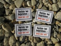 4 pcs Vorsicht bei Gesprächen Aufkleber 9x6,5 Transp