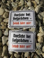 2 pcs Vorsicht bei Gesprächen Aufkleber 17x12cm White