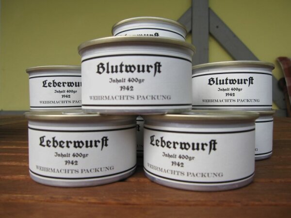 Remake of the original Wehrmachts Packung &quot;Blutwurst&quot; 1942