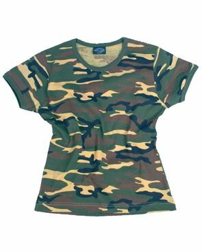 T-Shirt Woman 3-Color Woodland Camo US Army