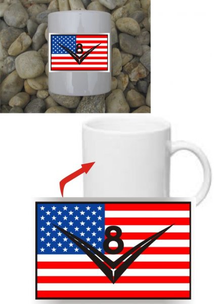 V8 US Car mit US Flagge Kaffeetasse #2