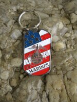 US Marines Dog Tag Keychain