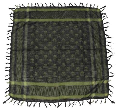 PLO Halstuch Schal Palästinenser Shemagh Oliv / Schwarz mit Tote