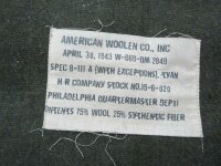 US Decke aus Depot Oliv Quartermaster Label 1943 WWII