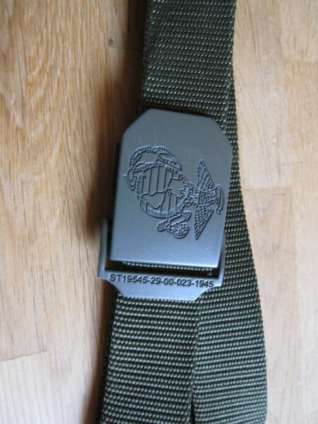 Belt with USMC Insignia Buckle matt finished