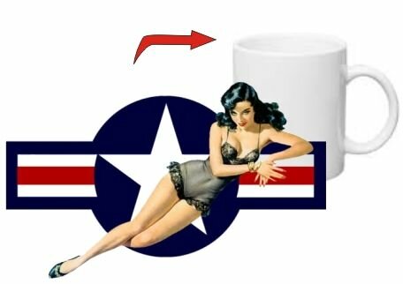 Pin-up Aircorps Kokarde Kaffeetasse