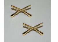 1p US Army Kragenabzeichen Officer Rifles gekreuzte Gewehre