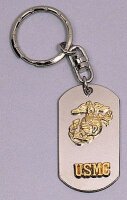 US Marines USMC Insignia DogTag Key Chain