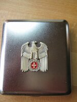 Reichsadler Gold m Rot Banner EK Zigaretten Etui