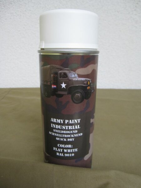 US Army Flat White RAL9010 Spraydose 400ml (1L-16,00¤)